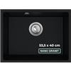 empiria SINK QUALITY SINK QUALITY Lavello sottopiano nero 53 x 40 cm - Lavello da incasso con sifone e impregnante - Lavello da cucina in granito per mobiletto da 60 cm - Lavello antigraffio