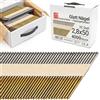 Lun Fix 4000 pz. Nastri di chiodi con testa a D 34°, lisci, 2,8x50 mm, non zincati, legati con carta per chiodatrice a batteria, chiodatrice a gas, chiodatrice pneumatica