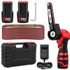 TANIASHOP Mini Levigatrice a Nastro a Batteria 10x330mm 24V con 2 Batterie Lima Smerigliatrice Lucidatrice 360° 10 Nastri Abrasivi per Metallo Legno