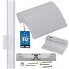 KOTARBAU Maniglia per porta del balcone, in alluminio, argento, maniglia per porta del balcone, sicura per fumatori e porte, chiusura universale