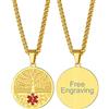 FaithHeart Collana di Allerta Medica per Uomo Donna Acciaio Inox Identificazione di Emergenza Dog Tag/Cuore/Ciondolo Moneta SOS Talismano Gioielli Salute Accessori Incisione Gratuita Bambini Famiglia