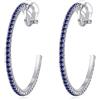 QUKE Orecchini a cerchio con clip, senza buchi, con zirconia cubica, per donne e ragazze, 4.3CM, Zirconia cubica Argento, Zirconie sintetico