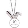 Generic Collana con ciondolo a forma di coniglietto di 90 anni, con ciondolo a forma di coniglietto, idea regalo