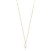 day berlin day.berlin Collana da donna con perla Luna, placcata in oro 18k, 50+5 cm, con vera perla d'acqua dolce (10×8 mm), catena a maglie fine in acciaio inox 316L, anallergica e resistente all'acqua