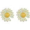 Qings Orecchini a M argherita Violaper Donne Argento Sterling 925 Orecchini forma di Fiore Gialli Daisy per Ragazza