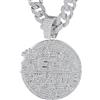 HALUKAKAH Collana SELF MADE di Diamanti Trasparenti da Uomo,Placcato in Platino,Pendente con Diamanti di Laboratorio Incastonati e 15mm Catena Cubana 50cm,Regalo Hip-hop per Marito,Figlio,Fidanzato