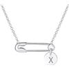 Bling Jewelry La Lettera Iniziale Dell'Alfabeto X Simbolo Di Sostegno Per Gli Sfollati Solidarietà Ciondolo Per Collana Con Spilla Di Sicurezza A Forma Di Cerchio Rotondo .925 Sterling Silver Personalizzato
