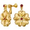 Traveller 157694 - Orecchini a clip - Cuore - placcato oro 22 carati - cristallo - rosso - 1576