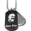 amorili Collana Padre Pio Uomo Donna Acciaio Inox Medaglia Benedetta con Preghiera Padre Nostro Ciondolo Religioso Cattolico Spiritualità Regalo Devozionale cll0578