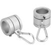 QWORK® 2 Anelli rotanti in Alluminio per aste portabandiera Ø 1,8-2,5 cm - Rotazione 360°, con Ganci e Chiave Esagonale