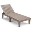 Arreditaly Lettino Prendisole Con Schienale Regolabile 5 Posizioni In Polipropilene Effetto Legno Sdraio Per Piscina Giardino Terrazza Spa Resistente Design Moderno 190 x 57.5 x 29 Cm Marrone