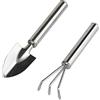 Lahviuu Attrezzi Giardinaggio,2 pezzi Utensili da Giardino Rastrello Giardino Paletta Giardinaggio Vanga Mini Set di Attrezzi da Giardinaggio per Piante in Vaso di Fiori piantine di Piante Bonsai