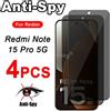 Youthsay Vetro dello schermo privacy per Xiaomi Redmi Note 15 Pro Vetro anti-spia Pellicola protettiva per schermo Redmi Note 15 Pro Vetro temperato