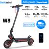 SwiftWind Monopattini elettrici W8 da 9,3 pollici con motore posteriore da 750W, batteria 48V14Ah, autonomia 30-40 km, velocità massima 40 km/h, doppia sospensione a molla, con APP.