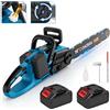 DWiusty Motosega elettrica brushless da 16 pollici con oliatore automatico, sega elettrica senza fili per giardinaggio e lavorazione del legno, compatibile con batterie Makita