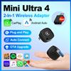 Carlinkit Adattatore Wireless CarlinKit 5.0 Mini Ultra 4 2-in-1 per CarPlay e Android Auto, Aggiornamento OTA Plug&Play per Auto con CarPlay e Android Auto Cablati