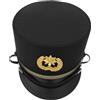 OHPHCALL Cappello Pulcinella Cappello da Capotreno Adulto Nero, Mantiene la Forma e Comodo da Indossare per Festa a Tema Treno