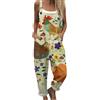 Generico Salopette Donna Estiva Lunga Elegante Tuta Jumpsuit Intera Curvy Casual Moda Stampa Jumpsuits Comoda Larga Pantaloni Da Lavoro Con Tasca Leggera Baggy Salopettes da Casa, Playsuit Mare
