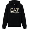 EA7 Emporio Armani Felpa Uomo con Cappuccio Logo Series in Cotone Stretch con Maxi Logo 7M001190AF17787 8033995836752-3XL Nero 3XL