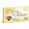 Generico 50 Anni di Felicità Confetti Colorati alla Mandorla Dorati - Confetti d'Amore per Nozze d'Oro, Anniversario 50 Anni - Senza Glutine per crispo 500g