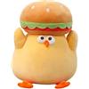 champracer Cuscino di peluche per hamburger, divertente e grasso, peluche di pollo, giocattolo di peluche per ragazzi e ragazze, regalo di festival (30 cm)