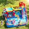GYMMALL Castello Gonfiabile 10-in-1 Bambini - Supermercato Simulato, Scivolo d'Acqua, Piscinetta, Scivolo Lungo, Trampolino, Ventilatore 550W - Perfetto per Compleanni, Feste, Vacanze