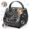 HassoKon Macchina per Bolle, HassoKon Bubble Maker Toy 8000+ bolle/min, giocattolo elettrico a bolle sapone per bambini, raduni, compleanno, scena di matrimonio, 2 velocità, alimentato da USB/batterie (NERO)