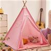 FSMYYXGS Tende Indiana Teepee, Teepee Play Tent, Durable Polyester Fabric for Indoor Outdoor PlayroomLavabile per Interno/Esterno, Birthday Gift for Boys Girls (B, 1.6CM)