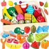 Vautvis 16 Accessori Cucina Bambini, Giochi in Legno, Frutta Da Tagliare, Cibo Finto, Giochi Montessori - Regalo per 4 Anni