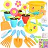 Aragallant Giocattoli Attrezzi Giardinaggio per Bambini, Kit Giardinaggio Bambini con Rastrello Paletta Annaffiatoio Secchio Vasi, Set Giardinaggio Giochi Esterno da Giardino Spiaggia