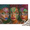 JWNDFKPVXZGL Donne Africane Puzzle per Adulti Puzzle 1000 Pezzi Copricapo Colorato Gioco di Puzzle 1000 Pezzi Relax Arredo Casa Regalo 38x26cm/1000pcs