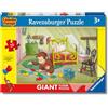 Ravensburger - Puzzle 3 Anni, Giant Floor Puzzle 24 Pezzi, George - Puzzle Bambini 3 Anni, Collezione George, Giochi Educativi e Divertenti, Idee Regalo