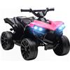 AIYAPLAY Quad elettrico per bambini da 6 V con funzione avanti, retromarcia, musica, faro LED, veicolo per bambini da 37 a 72 mesi, rosa