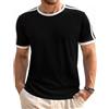 Wayleb Maglietta Uomo T-Shirt a Maniche Corte e Cotone Girocollo Leggero Casual Estate Basic Tee Shirt, Nero L