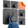 Minismus Ganci da Parete Ganci Autoadesivi, Ganci Sticky per Appendere Oggetti Pesanti, Ganci Porta Asciugamani per Bagno, Ganci da Parete per Cappotti, Ganci Autoadesivi in Acciaio Inox con Perno Ant