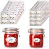 com-four® 96 etichette marmellata - adesivi per barattoli da scrivere - ovali 7 x 4 cm e 5 x 3 cm - autoadesive con motivi frutta per vasetti (Etichette colorate in vetro - 96 pezzi)