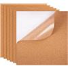 Dwitkul 6 Pezzi Fogli Autoadesivi in Sughero 30x30cm Spessore 3mm Pannelli Isolanti Rettangolari Lavagna di Sughero Bacheca per Decorazione Murale Bricolage Ufficio Scuola Cucina Fai Da Te Artigianato