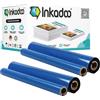 Inkadoo Rotoli termici compatibili per Brother PC72RF (2 pezzi) per Fax T102 T 102 104 T104 T-104 106 T106 T72 T78 92 T92 T98 V1 Rotoli di trasferimento termico Nero