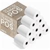 MAQA 100 Rotoli Pos MISURA: 57x40cm Con Anima 12 mm | Rotolini POS per Registratore di Cassa Telematico | Stampa Nitida e Duratura | Compatibili con Tutti i POS | Rotoli Scontrino Carta Termica, 40 metri