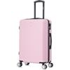 CELIMS - Grande Valigia da Viaggio Rosa Pallido Rigida con 4 Ruote Leggera Stiva 23kg 75cm | Serratura Integrata | ABS | Valigia Grande con 4 Ruote 75cm | Valigia Rosa Pallido