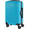IlGruppone Trolley Bagaglio Mano Rigido 54x33x22 Piccolo Ultraleggero Valigia In Abs Con 4 Ruote Rimovibili Manico Chiusura Di Sicurezza Per Compagnie Low Cost Economy Zaino Da Viaggio - Turchese