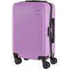 IlGruppone Trolley Bagaglio Mano Rigido 54x33x22 Piccolo Ultraleggero Valigia In Abs Con 4 Ruote Rimovibili Manico Chiusura Di Sicurezza Per Compagnie Low Cost Economy Zaino Da Viaggio - Lilla