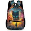 WECECE Zaino Scuola Kitten Print Ragazzo Ragazza 11 Anni Zaino per Computer Animal Cat Motif Scuola Media 1 Studenti Cartella Scolastica per Libri 43x32x15 cm Gite Studio