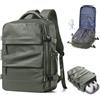 suradar Zaino Ryanair 40x30x20 Sottovuoto Wizzair da Viaggio con Pompa Zaino da Viaggio Aereo Sottovuoto Incorporato Bagaglio a Mano 40x30x20 Vacuum Backpack Verde brunastro