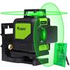 Huepar 902CG Livella Laser 2X 360 Verde 40m 8 Linee, Modalità Impulso, Livella Laser Autolivellante a Croce, Orizzontale/Verticale a 360 Gradi, Funzione di Inclinazione, con Supporto Base Magnetico