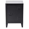 HOMYLIN Furniture-R France Comodino per camera da letto, Mobile basso in acciaio, tavolino per soggiorno, armadietto per casa, ufficio, 40 x 30 x 57 cm, nero