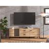 Dmora Mobile Porta TV Minamo 157x40x52h cm Marrone Rovere Nodi 2 Cassetti Un Ripiano, Apertura Battente, Scorrevole