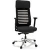 HJH Office 640220 Sedia da ufficio professionale ASGON in tessuto/tessuto di maglia Nero, ergonomica con schienale in tessuto di maglia, profondità di seduta regolabile
