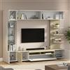 Dmora Parete Attrezzata Tancredi Marrone Acero 8 Ripiani 5 Ante, Mobile Soggiorno Set Componibile Made in Italy