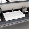Vidaxl Lavandino 80x46x11 cm Blocco in Marmo/Minerale Bianco